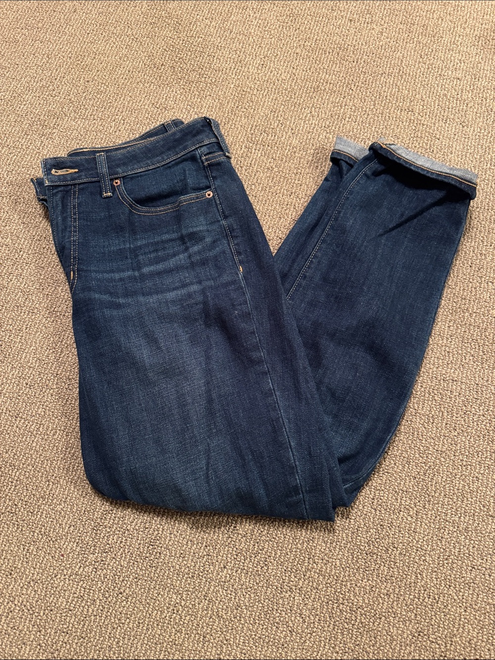 Dark Wash Straight-Leg Jeans - Deep Blue